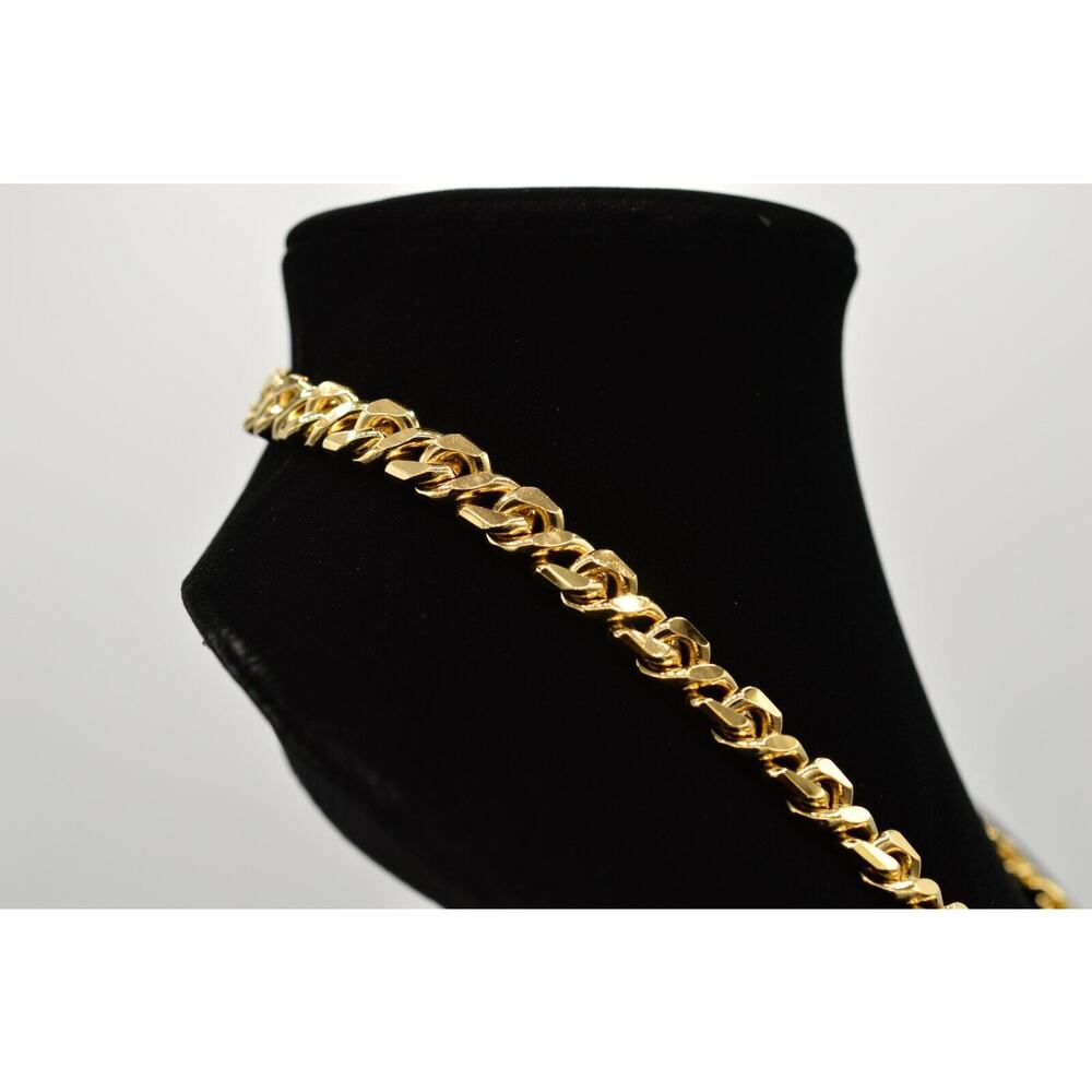 Givenchy Vintage 30" Cuban Chain Necklace Heavy Chunky Gold Signed 1980s Bin2C - Picture 10 of 12